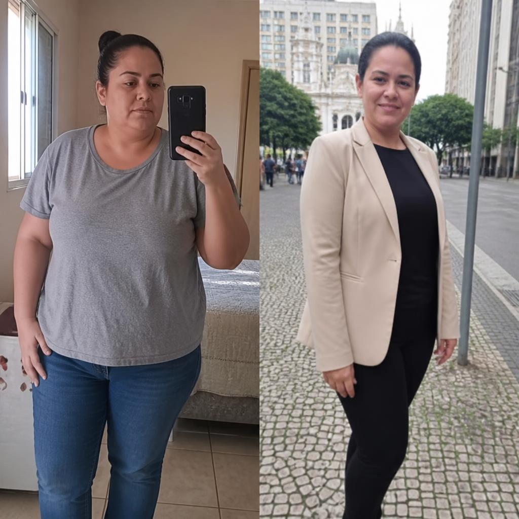 Antes e depois — Letícia, 33 anos