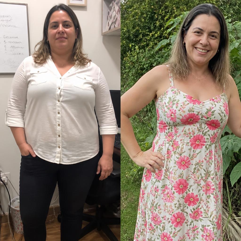 Antes e depois — Cristina, 44 anos